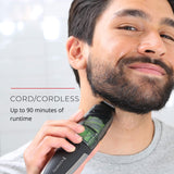 Remington Vacuum Beard Trimmer,13 Length and Style Settings with Adjustable Length Comb (2-18mm),Vacuum Trimmer for Beard, Mustache, and Stubble, Rechargeable Lithium Power, Washable, Removable Blades Remington
