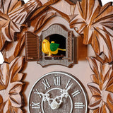 TIMEGEAR Cuckoo Clock with Night Mode, Hand Carved Decorations and Swinging Pendulum (Brown) TIMEGEAR