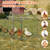 Large Metal Chicken Coop, 120" x 40" x 40" Chicken Run with Cover, Outdoor Walk in Poultry Cage, Metal Chicken Coop for Yard Farm Duck Rabbit Hen, Silver Hipicute