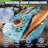 Deep Pour Epoxy Resin 51OZ, Shabebe 2024 Upgarde Epoxy Resin for 2-4" Pour Depths, Bubble Free & High-Gloss Art Resin, 2:1 Food Safe Casting Resin for DIY Molds, River Table,Wood,Bar Tops, Countertops Shabebe