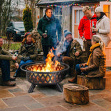 Yaheetech Fire Pit 36in Outdoor Wood Burning Fire Pits Wood Large Fire Bowl for Outside BBQ Bonfire Patio with Mesh Spark Screen, Poker and Rain Cover Yaheetech