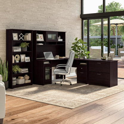 Bush Furniture Cabot 60W L Shaped Computer Desk in Espresso Oak - WoodArtSupply