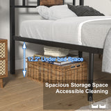 VECELO Twin Size Bed Frame with Headboard, Heavy-Duty Platform with Metal Slats Support, No Box Spring Needed/Easy Assembly, Black VECELO