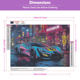 KEYIFA Diamond Painting Sports Car Diamond Art Kits for Adults, 5D Round Full Drill Cyberpunk Diamond Painting Kit for Beginner, DIY Gems Art Craft for Home Wall Decor 12x16 inch KEYIFA