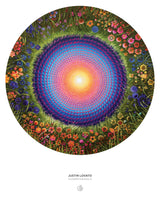 Pomegranate 500-Piece Circular Jigsaw Puzzle for Adults, Justin Lovato's Flower Mandala, Matte Finish, Snug Fit Pomegranate