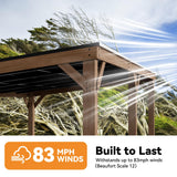 Modern Shade Supreme Cedar Wood Gazebo 12' x 20' with Hardtop Slope Roof, Wooden Grill Gazebo with Durable and Rot-Resistant, Supports Snow Loads and High Wind Speeds, Ideal for Backyard, Deck, Garden Modern Shade Outdoor Living Spaces