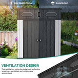 YITAHOME 6x6 ft Outdoor Resin Storage Shed, Waterproof Garden Shed with Windows, Floor, Double Doors, Weather-Resistant Lockable Tool Organizer for Outdoor Tools, Supplies, Bikes, Gray YITAHOME