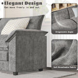 Furmax Modern Convertible Sofa L Shaped Couch, Fabric 4 Seat Sofa Set with Ottoman, Modular Sectional Sofa Couch, Sectional Couches for Living Room, Apartment (Light Grey) Furmax