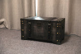 Vintiquewise Distressed Black Medium Wooden Storage Trunk Vintiquewise