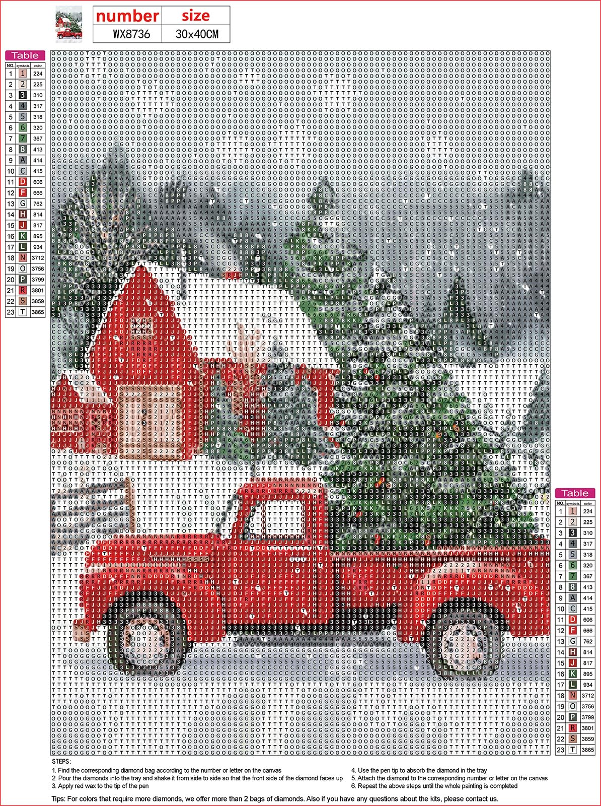 MXJSUA Christmas Tree Diamond Painting Kits for Adults, Red Truck 5D Diamond Art Kits for Beginners, DIY Full Drill Paint with Diamond for Home Wall Decor 12x16 Inch/30x40cm MXJSUA