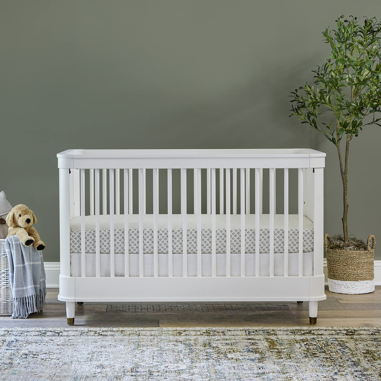 NAMESAKE Tanner 3-in-1 Convertible Crib in Warm White, Greenguard Gold Certified NAMESAKE