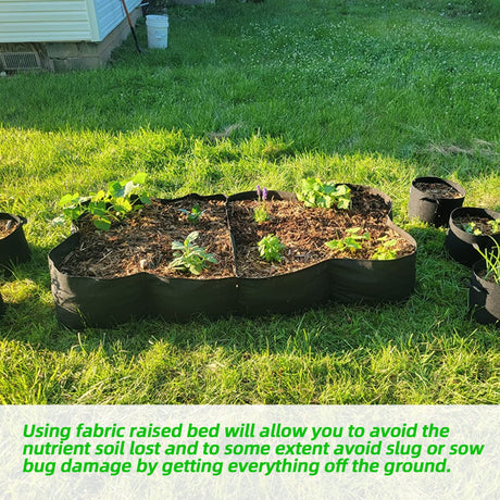 CJGQ Fabric Raised Garden Bed, 128 Gallon 8 Grids Plant Grow Bags, 3x6FT Planter Raised Beds for Growing Vegetables Potatoes Flowers, Rectangle Planting Container for Outdoor Gardening CJGQ
