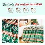 Ramees Christmas Throw Blanket, Christmas Decorations Blankets and Throws, Fuzzy Cozy Soft Warm Fleece Sherpa Winter Holiday Blanket for Bed Couch Sofa Reindeer Snowflakes Ramees