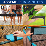 SereneLife Trampoline Ping Pong Table - Heavy Duty Powder Coated Steel Frame and Connectors - Full Size 94" - Hand Pong Game Table with Paddles, Small, Large Balls - Indoor/Outdoor, Beach, Game Room SereneLife