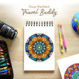 Traveling Mandalas Adult Coloring Book - Features 30 Original Hand Drawn Designs Printed on Artist Quality Paper, Hardback Covers, Spiral Binding, Perforated Pages, Bonus Blotter ColorIt