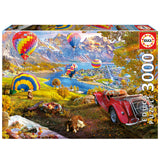 Educa - Hot Air Balloon Valley - 3000 Piece Jigsaw Puzzle - Puzzle Glue Included - Completed Image Measures 47.24"x 37.79" - Ages 14+ (19947) Educa