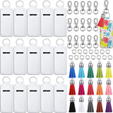 Jetec Sublimation Lipstick Holder Set Include 15 Pieces Blank Lipstick Keychain Holder 15 Pieces Colorful Keychain Tassels 15 Pieces Swivel Snap Hooks and 15 Pieces Jump Rings for Lipstick, Lip Balm Jetec