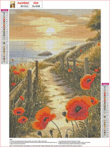 MXJSUA Sea Sunrise 5D Diamond Painting Kits for Adults, Scenery Diamond Art Kits for Beginner, DIY Full Round Drill Diamond Dots Gem Art Kits for Home Wall Decor 12x16 Inch MXJSUA