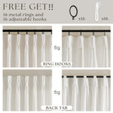 Pinch Pleated Linen Curtains 108 Inches long for Living Room 2 Panels Set Cream Ivory Flax Double Pleated Drapes Back Tab Neutral Boho Ceiling Floor 108 Inch Window Curtains Bedroom Natural Birch TWODRAPES