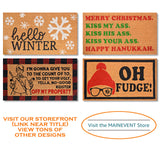 Christmas Tree Door Mat 30x17 Inch, Winter Holiday Welcome Mat for Covered Outdoor Area, Coir Doormat w/Non-Slip PVC Backing MAINEVENT