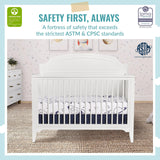 Dream On Me JPMA & Greenguard Gold Certified Milton 5-in-1 Convertible Crib Made with Sustainable New Zealand Pinewood in White, Non-Toxic Finish Dream On Me