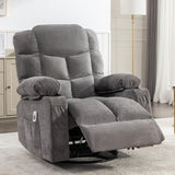 Oversized Massage Swivel Recliner Chair with Lumbar Heating for Living Room Rocker Recliner Single Sofa with Cup Holders and USB Charge Port, Large Big Chair Recliners for Adult MAHOMICO