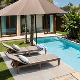 JUMMICO Patio Chaise Lounge Chair Set of 2 Outdoor PE Waterproof Adjustable Easy Assembly Lounge Chairs for Outside Pool Garden Deck Beach (Light Brown) JUMMICO