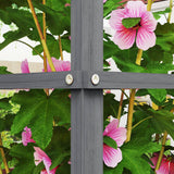 Outsunny Raised Garden Bed with Trellis, Wooden Planter Box with Galvanized Steel Sides, Raised Flower Bed for Climbing Plants, Flowers, Fruits and Vegetables, Gray Outsunny