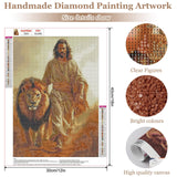 MAXBYE Jesus Diamond Art Kits for Adults, Lion Diamond Painting Full Drill Round Gem Art, 5D DIY Religion Christ Diamonds Painting Suitable Home Wall Decor Gift 12x16inch MAXBYE