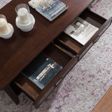 Leick Home 10504 Laurent Two Drawer Coffee Table with Shelf, Chocolate Cherry Leick Home