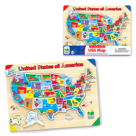 The Learning Journey Lift & Learn Puzzle - USA Map Puzzle for Kids - Preschool Toys & Gifts for Boys & Girls Ages 3 and Up - United States Puzzle for Kids - Award Winning Toys The Learning Journey