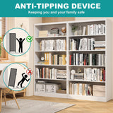 RpAosd 66" Tall Bookcase, 14" Deep 5-Tier Bookshelf with Adjustable Shelves, White Metal Bookshelves with Large Capacity, Heavy Duty Book Shelf for Storage, Library Bookcase Home Office, School RpAosd