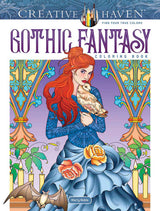 Creative Haven Gothic Fantasy Coloring Book; Skulls, Spiders, Graves, Bats, Cats, Ravens and Other Creepy Images to Color! (Adult Coloring Books: Fantasy) WoodArtSupply