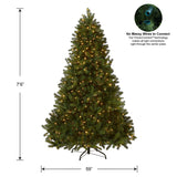 National Tree Company Pre-Lit 'Feel Real' Artificial Full Downswept Christmas Tree, Green, Douglas Fir, Dual Color LED Lights, Includes PowerConnect and Stand, 7.5 Feet National Tree Company