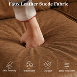 ALTRIGUS Faux Leather Mid-Century Modern Sofa for Living Room,3 Seater Couch with Comfy Cushions,71" Upholstered Sofas with Deep Seat (Brown) ALTRIGUS