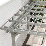 Outsunny 12' x 16' Outdoor Pergola, Wood Gazebo Grape Trellis with Stable Structure for Climbing Plant Support, Garden, Patio, Backyard, Deck, Gray Outsunny