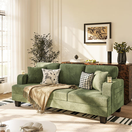 Homall Couch for Living Room, 83" Couches with Soft Deep Seats, Modern Sofa 3 Seater in Corduroy for Apartment, Bedroom (Green) Homall