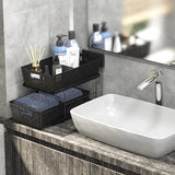 Simple Houseware 2 Tier Bathroom Organizer Tray Pull-Out Sliding Drawer/Under-Sink Storage, Black Simple Houseware