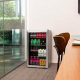 NewAir Mini Refrigerator and Cooler - 177 Mini Cans or 126 Regular Can - Drink Dispenser with Adjustable Shelves and Glass Door - Mini Fridge for Wine, Beer or Soda- Ideal for Dorm, Office, Bar NewAir