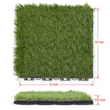 LOKANG Artificial Grass Turf Tile 12"x12" Synthetic Turf Grass Self-Draining Interlocking Deck Tiles Fake Grass Decor for Balcony & Patio Indoor & Outdoor Pet Areas (8-Pack) LOKANG