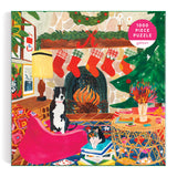 Galison Fireside Friends 1000 Piece Puzzle in Square Box from Galison - Holiday Puzzle for Adults with Beautiful Artwork, Thick and Sturdy Pieces, Makes a Wonderful Gift! Galison