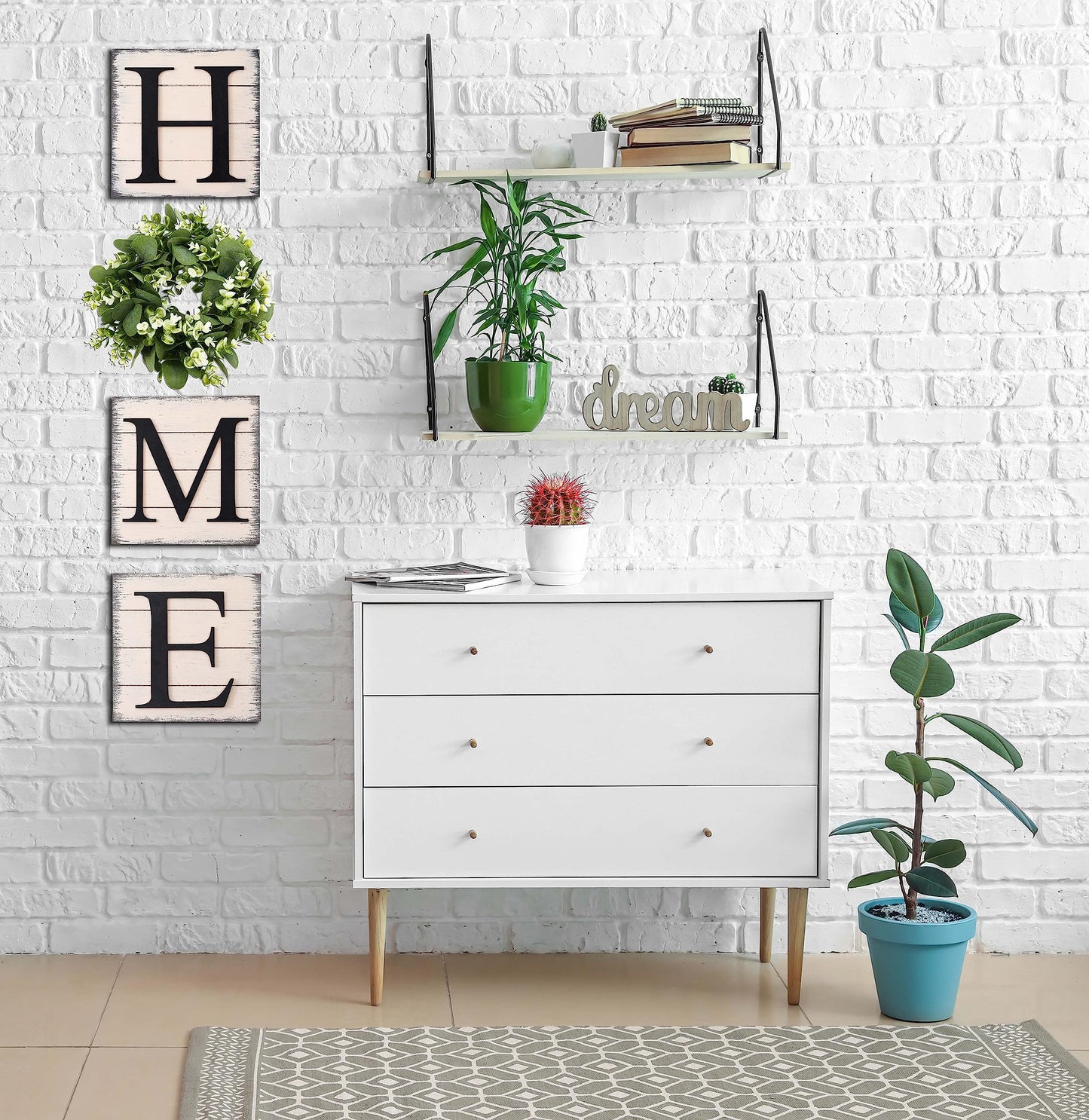 HRENCY Farmhouse Wall Decor Room Decor Wood Home Sign with Artificial Eucalyptus for O, Rustic Hanging Wooden Sign with Letters Decorative Home Decor Clearance Living Room Decor