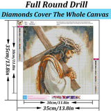 VCLKDIY Jesus Pray Cross Diamond Art Kits for Adults, 5D Diamond Painting Kits for Adults Beginners, DIY Full Round Drill Diamond Dot Painting Gem Art Kits for Adult, Home Wall Decor 13.8x13.8 Inch VCLKDIY