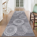 StepRite Runner Rug 2 x 6 ft, Washable Rugs, Hallway Runner Rugs, Kitchen Runner Rug Non Slip, Soft Runner with Rubber Backing for Kitchen, Hallway, Laundry, Bedroom, Living Room(Grey) StepRite