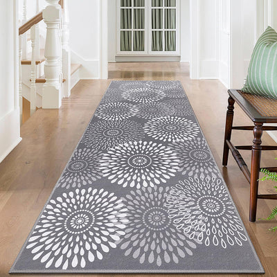 StepRite Runner Rug 2 x 6 ft, Washable Rugs, Hallway Runner Rugs, Kitchen Runner Rug Non Slip, Soft Runner with Rubber Backing for Kitchen, Hallway, Laundry, Bedroom, Living Room(Grey)