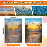 NPCSWXQ Sunset on The Beach Diamond Art Kits for Adults, Seaside Reeds 5D Diamond Dots Kits for Adults Beginners, DIY Full Drill Paint Art Kits for Home Wall Bedroom or Office Decor Gift 12x16Inch NPCSWXQ