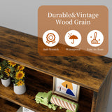 Vongrasig 6-Tier Open Bookcase and Bookshelf, Floor Standing Wood Display Storage Shelves 71 Inch Tall Bookcase Home Decor Furniture for Home Office, Living Room, Bed Room, Rustic Brown, 2 Pieces Vongrasig