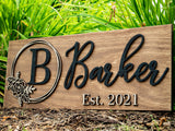 Personalized Wedding Gift | Custom Wood Sign | Wooden Last Name Established Sign | Family Name Sign Wooden Sign | Bridal Shower Gift | Anniversary Laser Woodworker