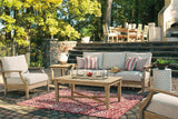 Signature Design by Ashley Outdoor Eucalyptus Carter Hall Patio Coffee Table, Beige Signature Design by Ashley
