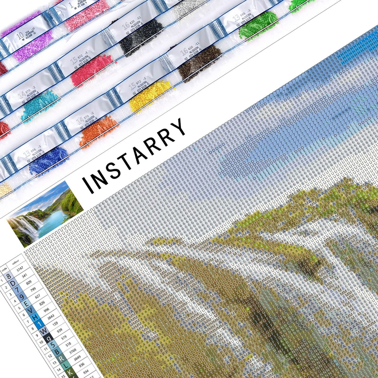 Instarry DIY 5D Diamond Painting Kits for Adults Large Size Full Drill Waterfalls and Lakes Mosaic Rhinestones Embroidery Wall Decorations Art Kit 31.5x15.7 inch Instarry